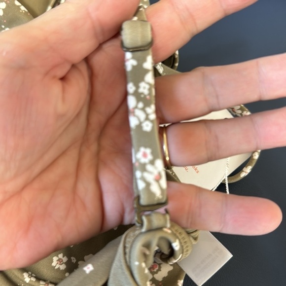 Andie Bikini Top M Olive Ditsy Floral Bora Bora NWT Convertible Straps 7765 - Picture 6 of 16